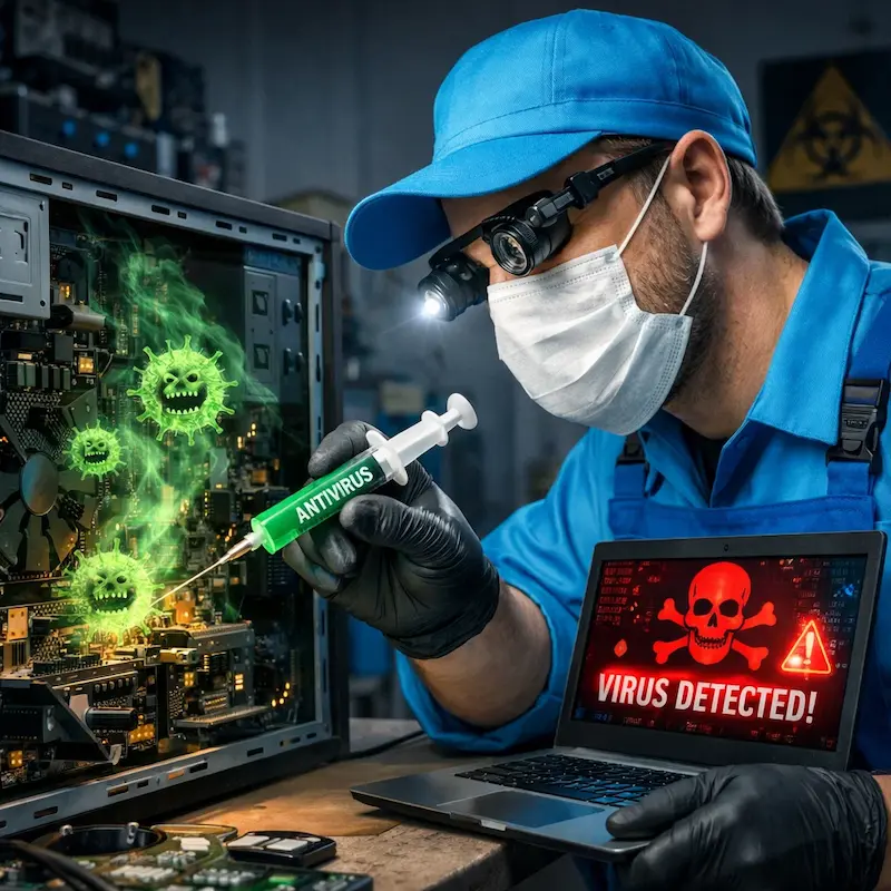 Лечение компьютера от вирусов в Балашихе на дому